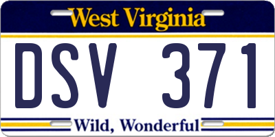 WV license plate DSV371