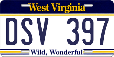 WV license plate DSV397