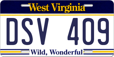WV license plate DSV409