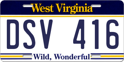 WV license plate DSV416