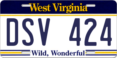 WV license plate DSV424