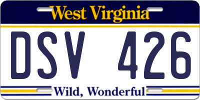 WV license plate DSV426