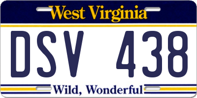 WV license plate DSV438
