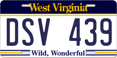 WV license plate DSV439