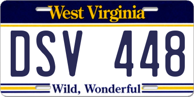 WV license plate DSV448