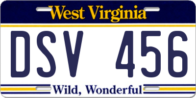 WV license plate DSV456