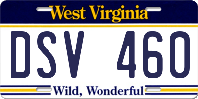 WV license plate DSV460