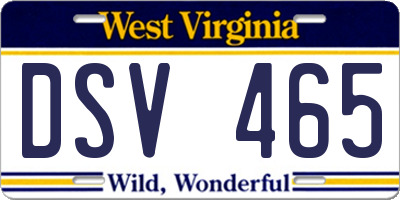 WV license plate DSV465