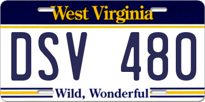 WV license plate DSV480