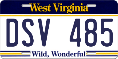 WV license plate DSV485