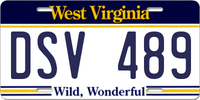 WV license plate DSV489