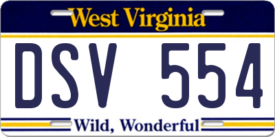 WV license plate DSV554