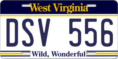 WV license plate DSV556