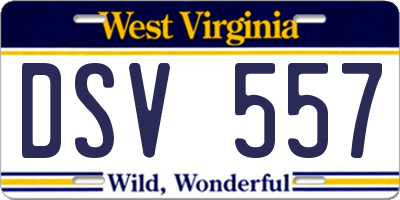 WV license plate DSV557
