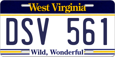 WV license plate DSV561