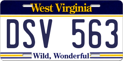 WV license plate DSV563