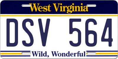 WV license plate DSV564