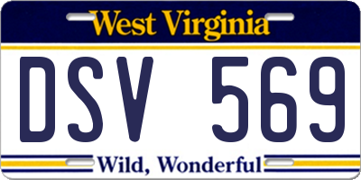 WV license plate DSV569