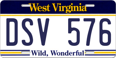 WV license plate DSV576