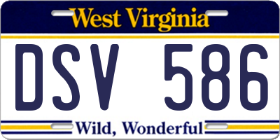 WV license plate DSV586