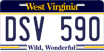 WV license plate DSV590