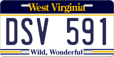 WV license plate DSV591