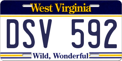 WV license plate DSV592