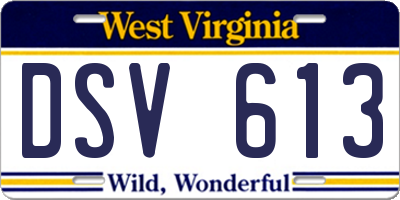 WV license plate DSV613
