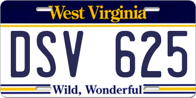 WV license plate DSV625