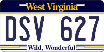 WV license plate DSV627
