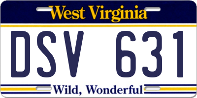 WV license plate DSV631