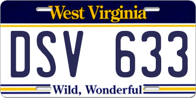 WV license plate DSV633