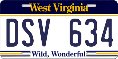 WV license plate DSV634
