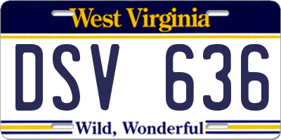 WV license plate DSV636
