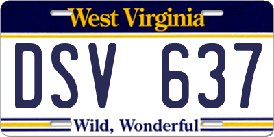 WV license plate DSV637