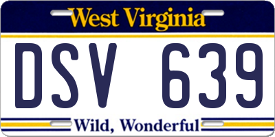 WV license plate DSV639