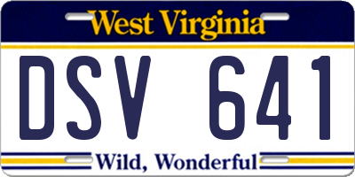 WV license plate DSV641