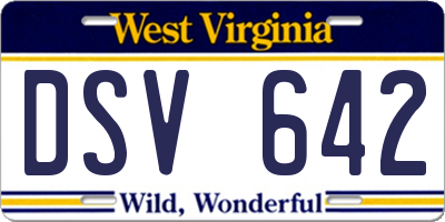WV license plate DSV642