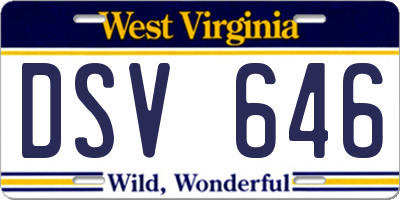 WV license plate DSV646