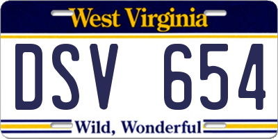 WV license plate DSV654