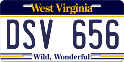 WV license plate DSV656