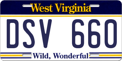 WV license plate DSV660