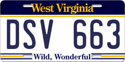 WV license plate DSV663