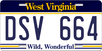 WV license plate DSV664