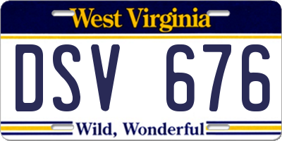 WV license plate DSV676