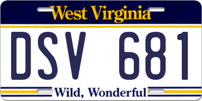 WV license plate DSV681