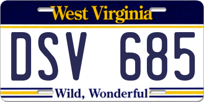 WV license plate DSV685