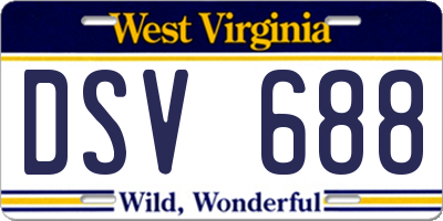WV license plate DSV688