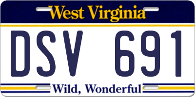 WV license plate DSV691