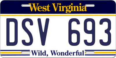WV license plate DSV693